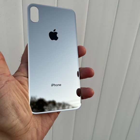 iPhone XS Max ] Back Glass | BIG HOLE |Custom|Mirror Silver Chrome | SHIPS Fast - Picture 2 of 4